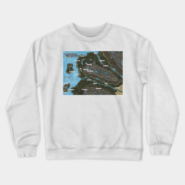Map of the Duchy of Cloven Bay Crewneck Sweatshirt by Dungeonmusings